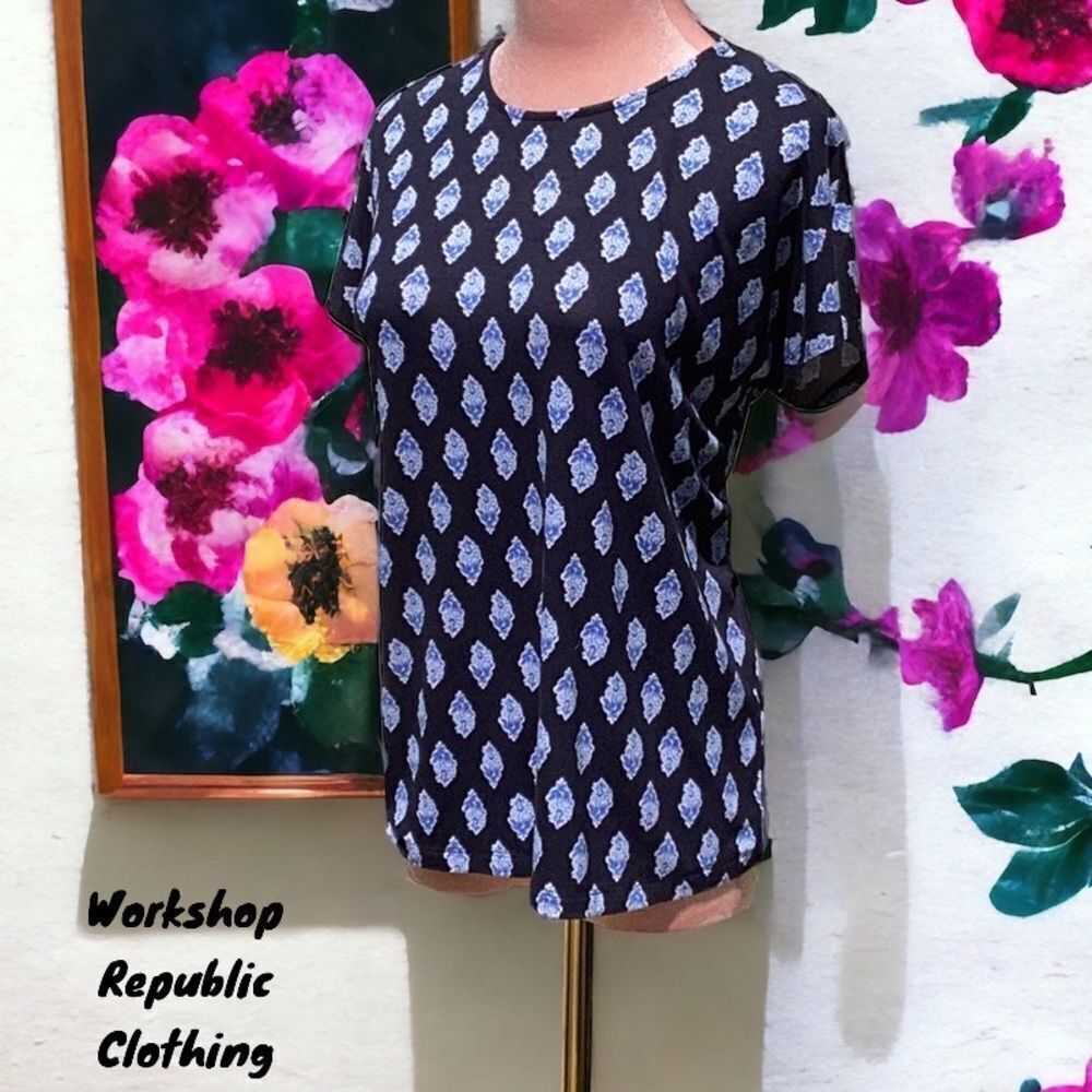 WORKSHOP REPUBLIC CLOTHING NWT WOMENS TOP BLUE SMALL
